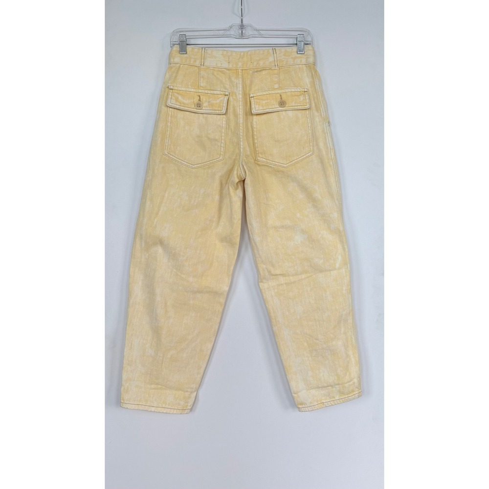 Free People We The Free Yellow Washed Balloon Jeans Size 25 fits 28 Mid Rise Y2K